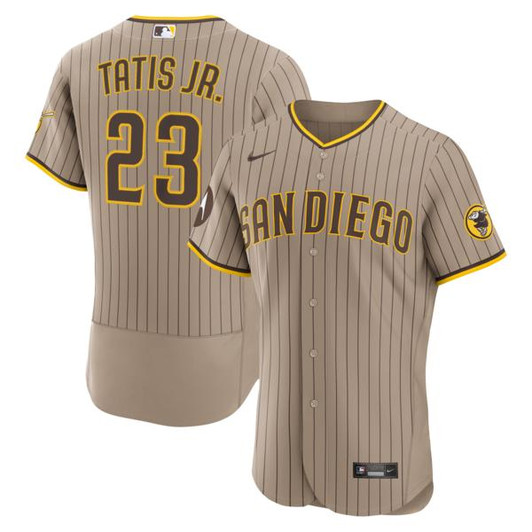 Men's San Diego Padres Fernando Tatis Jr. Nike Sand Alternate  Sponsor Patch Jersey