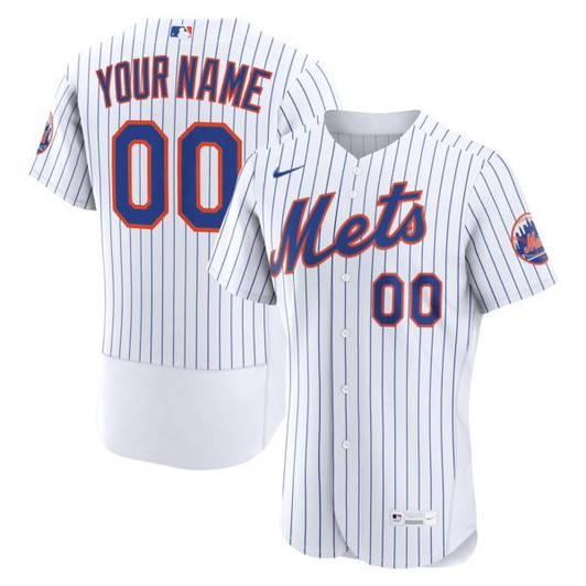 Men's New York Mets Nike White Home  Custom Jersey