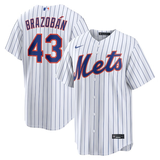 Men's New York Mets Huascar Brazobán Nike White Home Replica Jersey