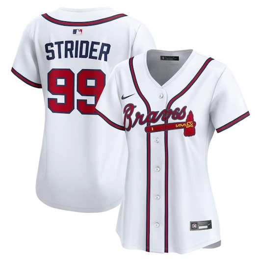 Women's Atlanta Braves Spencer Strider Nike White Home Limited Player Jersey