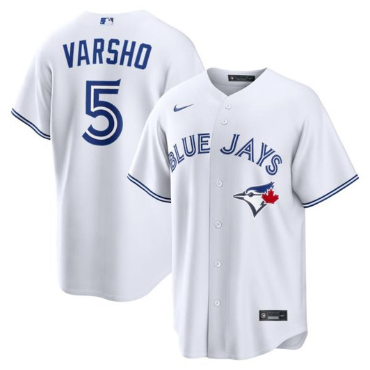 Men's Toronto Blue Jays Daulton Varsho Nike White Home Replica Jersey