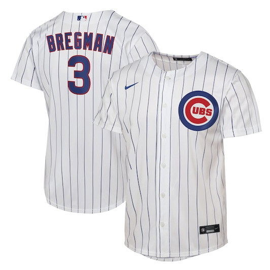 Youth Chicago Cubs Alex Bregman Nike White Home Replica Jersey