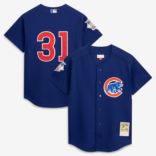 Men's Chicago Cubs Greg Maddux Mitchell & Ness Royal Cooperstown Collection 2005 Batting Practice Jersey