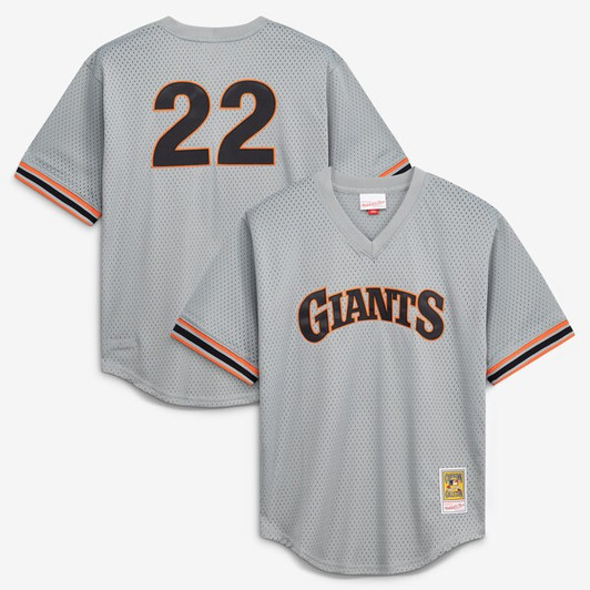 Men's San Francisco Giants Will Clark Mitchell & Ness Gray  Batting Practice Jersey