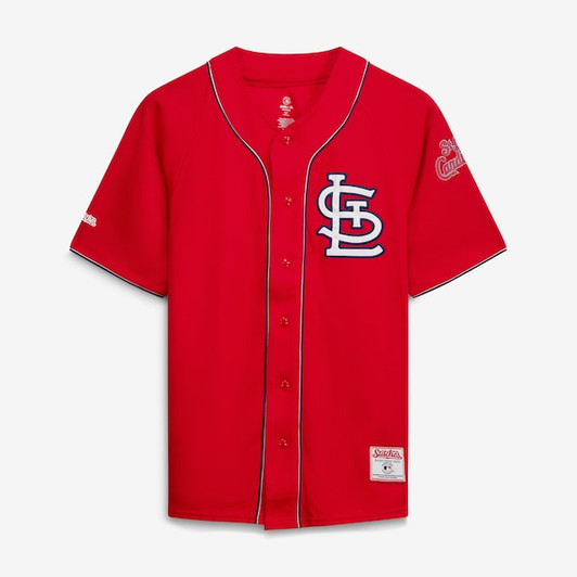 Men's St. Louis Cardinals  Stitches Red Team Color Full-Button Fashion Jersey