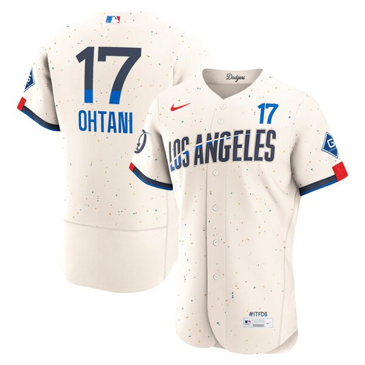 Men's Los Angeles Dodgers Shohei Ohtani Nike Cream City Connect  Sponsor Patch Jersey