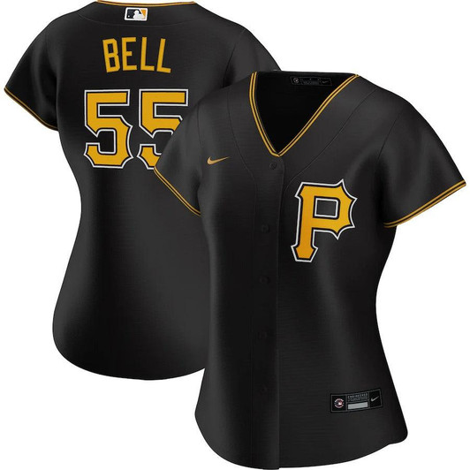 Womens Pittsburgh Pirates Josh Bell Nike Replica Replica Black Alternate 2020 Replica Player Jersey