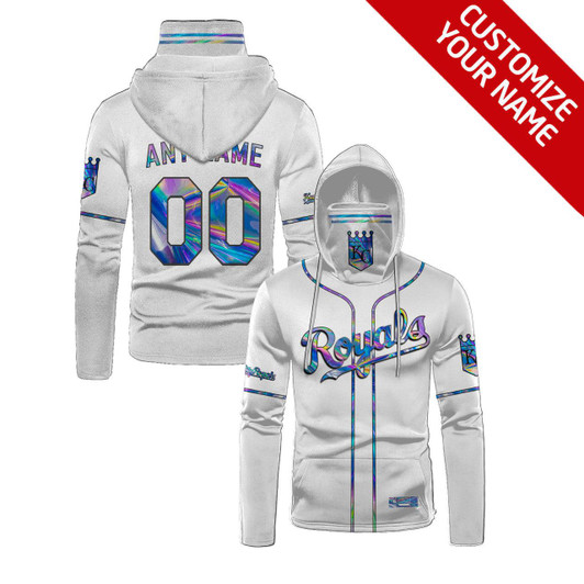 Kansas City Royals #00 3D Personalized White Jersey Style Gift With Custom Number Name For Royals Fans Masked Hoodie - MLB