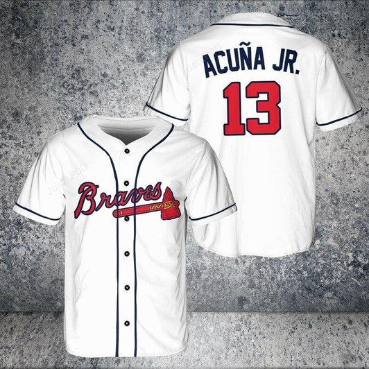 Ronald Acuna Jr #13 Atlanta Braves Fanmade AOP Baseball Jersey MLB All Over Print Baseball Jersey For Fans