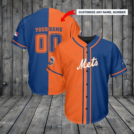 Personalized New York Mets Baseball Team MLB Custom Name And Number Baseball Tee Jersey Shirt