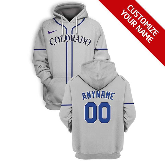 Colorado Rockies Mlb Baseball Team Personalized Number Name Jersey Grey Style Gift For Rockies Fans Hoodie