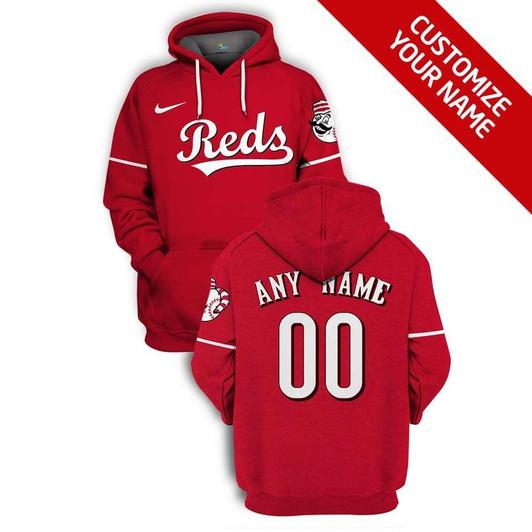 Cincinnati Reds #00 3D Personalized Red Jersey Style Gift With Custom Number Name For Reds Fans Hoodie
