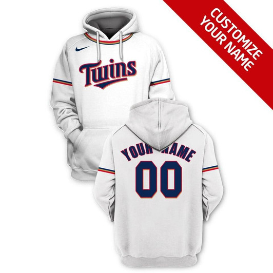 Minnesota Twins #00 3D Personalized White Jersey Style Gift With Custom Number Name For Twins Fans Hoodie
