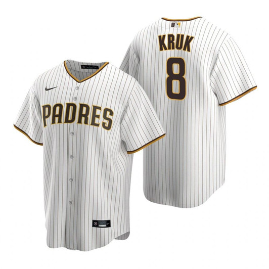 Mens San Diego Padres #8 John Kruk Retired Player White Jersey Gift For Padres Fans