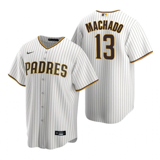 Mens San Diego Padres #13 Manny Machado 2020 Home White Jersey Gift For Padres Fans