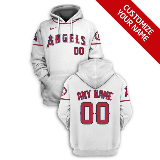 Los Angeles Angels #00 3D Personalized White Jersey Style Gift With Custom Number Name For Angels Fans Hoodie