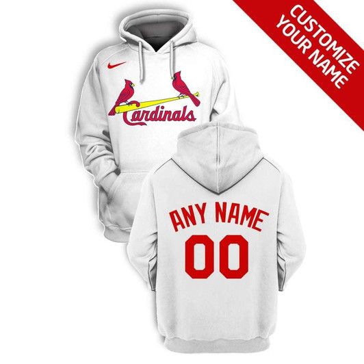 St. Louis Cardinals #00 3D Personalized White Jersey Style Gift With Custom Number Name For Cardinals Fans Hoodie