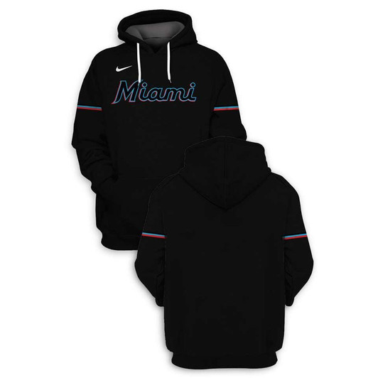 Miami Marlins Mlb Baseball Team Logo 3D Black Jersey Gift For Canada Fans Hoodie