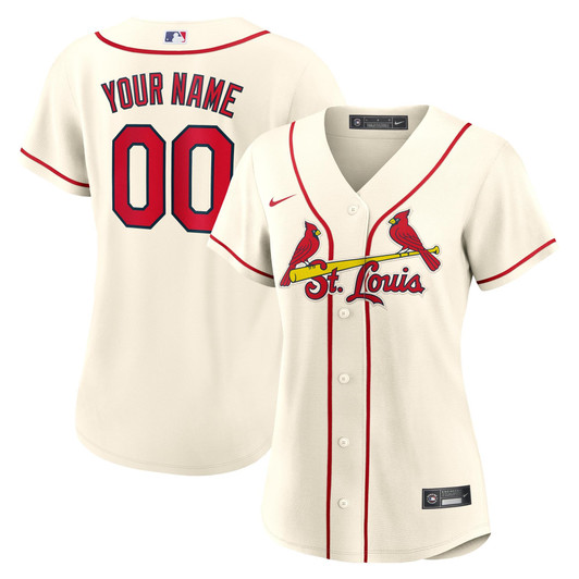 St. Louis Cardinals Nike Replica Replica Women's Alternate Custom Replica Jersey - Cream
