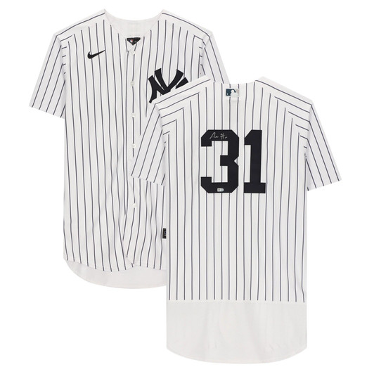 Aaron Hicks New York Yankees Fanatics  Autographed White Nike Replica Replica  Jersey