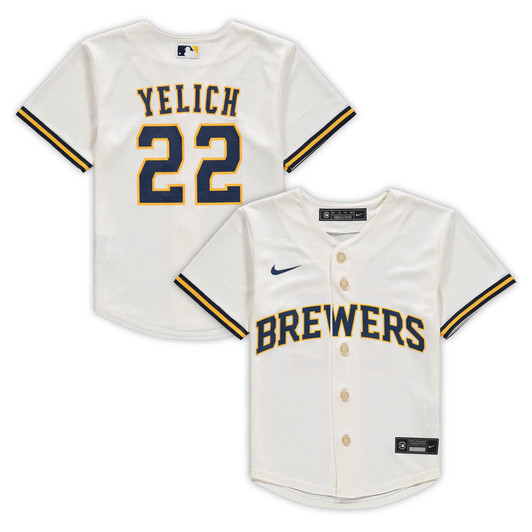 Christian Yelich Milwaukee Brewers Nike Replica Replica Preschool Home Replica Player Jersey - Cream