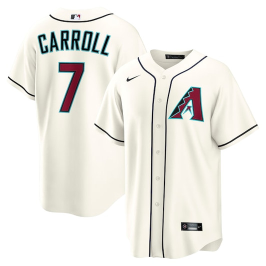 Men's  Arizona Diamondbacks Corbin Carroll Nike Cream Home Replica Jersey