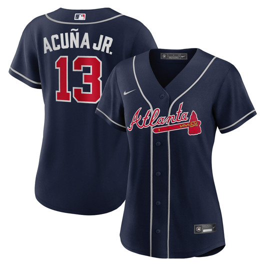 Ronald Acuna Jr. Atlanta Braves Nike Replica Replica Women's Alternate Replica Player Jersey - Navy