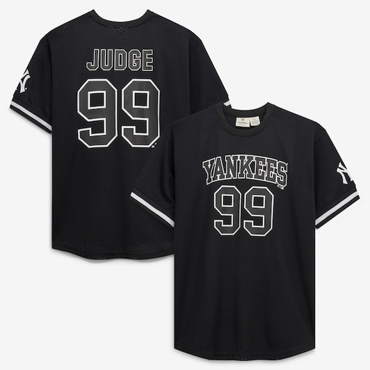 Men's New York Yankees Aaron Judge Fanatics Black/White Big & Tall Heavyweight Mesh Jersey