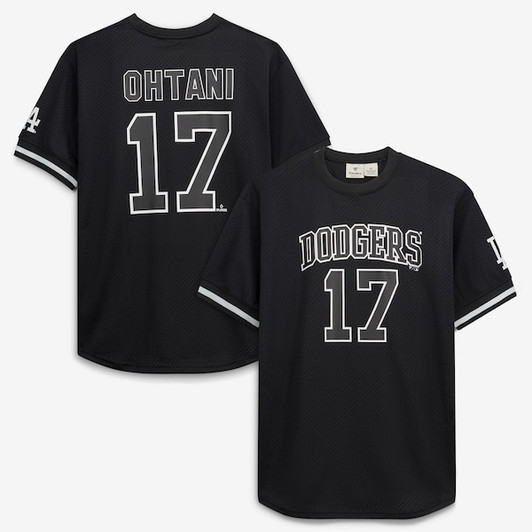 Men's Los Angeles Dodgers Shohei Ohtani Fanatics Black/White Big & Tall Heavyweight Mesh Jersey