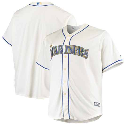 MenS Majestic Cream Seattle Mariners Alternate Official Cool Base Jersey