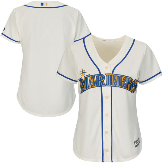 WomenS Majestic Cream Seattle Mariners Cool Base Jersey
