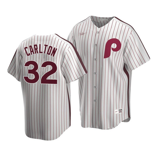 MenS Philadelphia Phillies Steve Carlton #32 Cooperstown Collection White Home Jersey