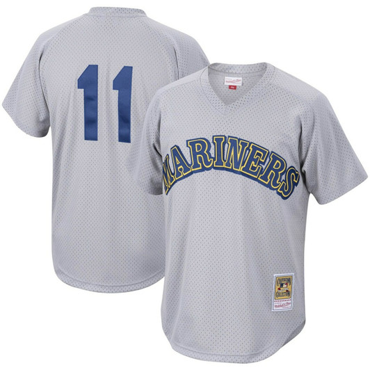 MenS Seattle Mariners Edgar Martinez Mitchell & Ness Charcoal Cooperstown Collection Mesh Batting Practice Baseball Jersey Mlb Baseball Jersey577