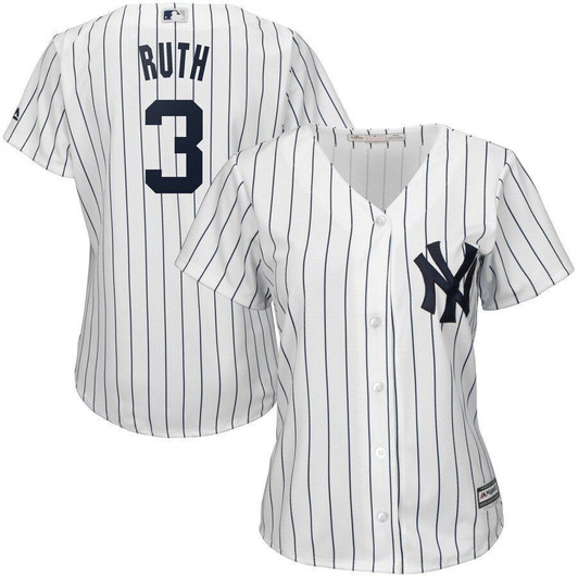 Babe Ruth New York Yankees Majestic Womens Cool Base Player Jersey Jersey White 2021