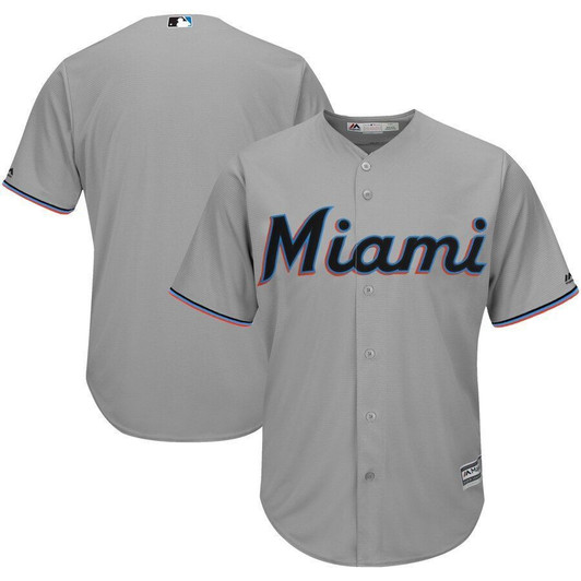 Miami Marlins Majestic 2019 Official Cool Base Jersey Gray 2019