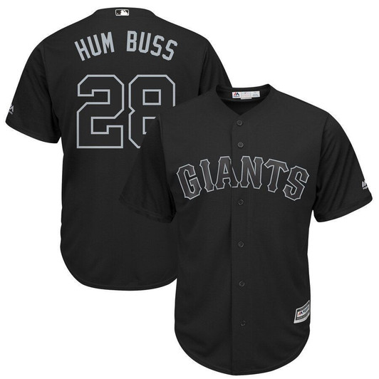 Buster Posey Hum Buss San Francisco Giants Majestic 2021 Players Weekend Replica Player Jersey Jersey Black 2021