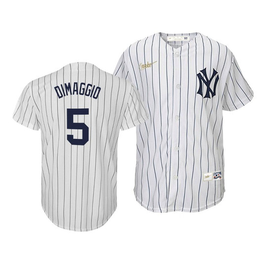 Cooperstown Collection Yankees Joe Dimaggio #5 Home 2020 Jersey White