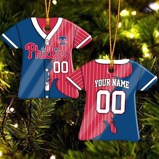 Philadelphia Phillies Champions Throwback Jersey Ceramic Ornament – Personalized Handmade Gift, Custom Name & Number
