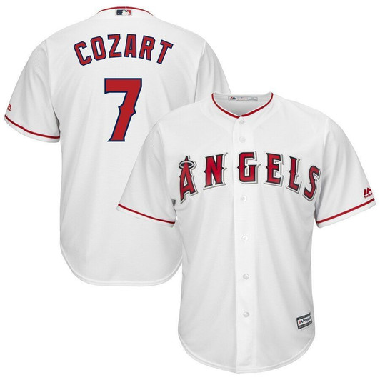 Zack Cozart Los Angeles Angels Majestic Home Cool Base Player Jersey Jersey White 2021