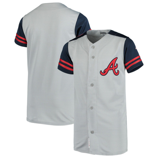 Stitches Gray/Navy Atlanta Braves Team Jersey