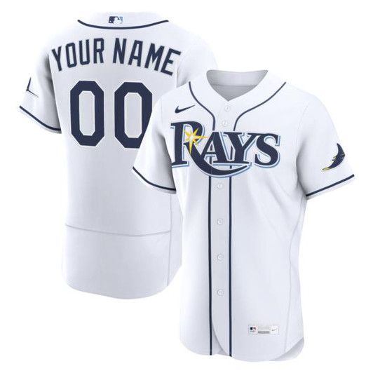 Men's Tampa Bay Rays Nike White Home  Custom Jersey