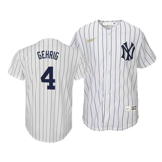 Cooperstown Collection Yankees Lou Gehrig #4 Home 2020 Jersey White