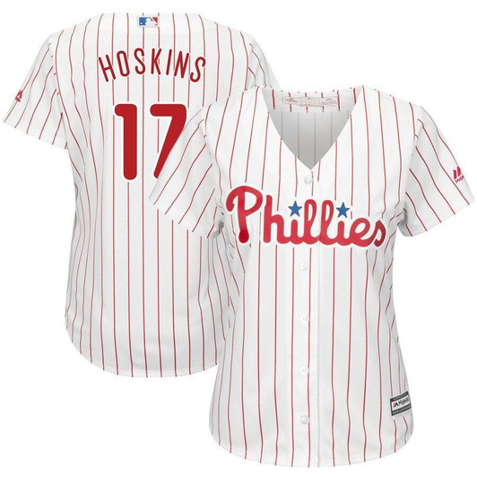 Rhys Hoskins Philadelphia Phillies Majestic Womens Cool Base Replica Player Jersey Jersey White 2021