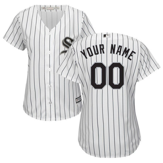 Chicago White Sox Majestic Womens Home Cool Base Custom Jersey White/Black 2019 All-Over Print