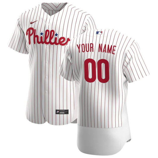 Mens Philadelphia Phillies Nike Replica Replica White Home  Custom Jersey