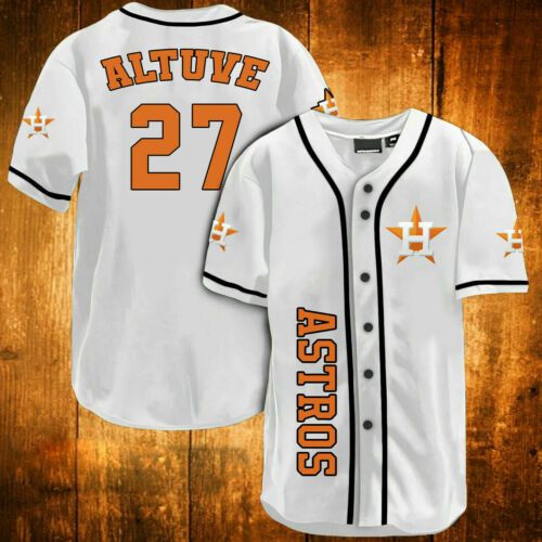 Jose Altuve #27 Houston Astros White All Over Print Baseball Jersey For Fans