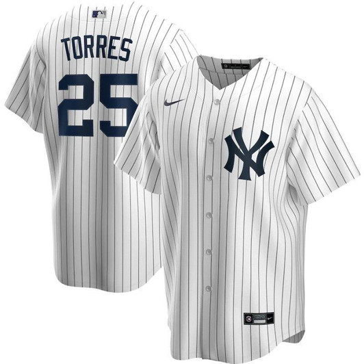 New York Yankees Gleyber Torres #25 2020 MLB White Jersey