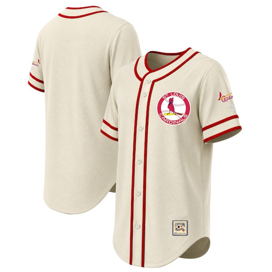 Men's St. Louis Cardinals Stitches Natural Throwback Fashion Jersey
