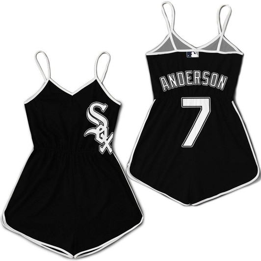 Chicago White Sox Tim Anderson 7 2020 Mlb Team Black Jersey Inspired Style Romper