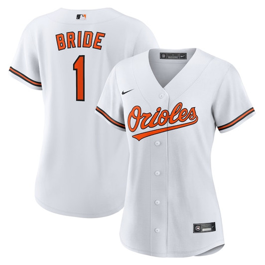 Women's Baltimore Orioles  Nike White #1 Bride Home Replica Jersey